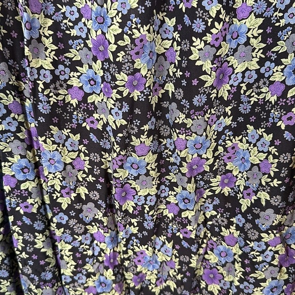 La Chemise Blue Floral Midi Skirt Size 24 - Picture 2 of 8